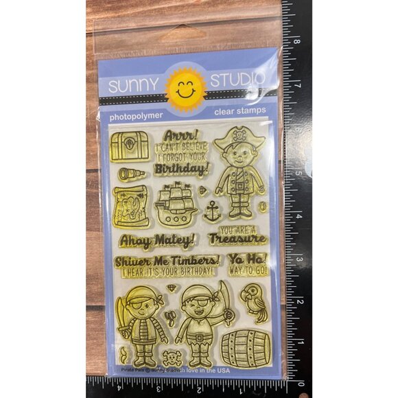 Sunny Studio Pirate Pals Clear Stamps Set SSCL-159 - Picture 3 of 3
